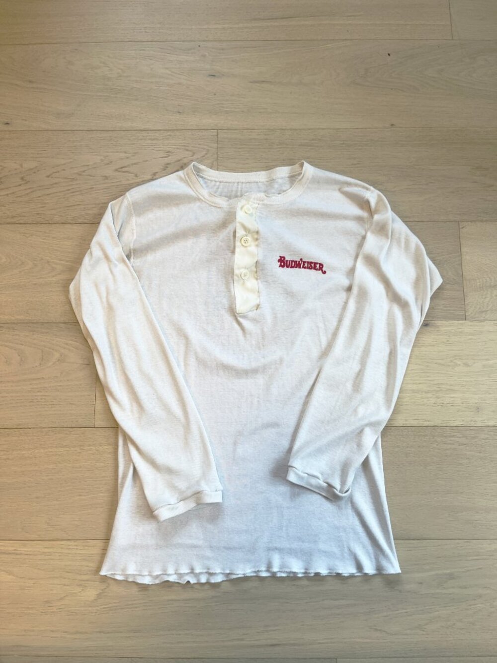 Vintage 80s Budweiser henley shirt